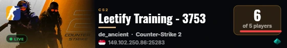 Leetify Training - 3753 live status badge