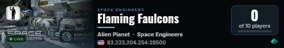 Flaming Faulcons live status badge