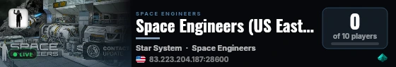 Space Engineers (US East) Server by g-portal.com live status badge
