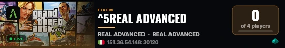 ^5REAL ADVANCED live status badge