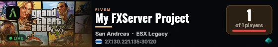 My FXServer Project live status badge