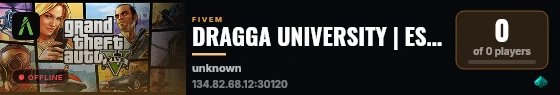 DRAGGA UNIVERSITY | ESX Legacy Server live status badge