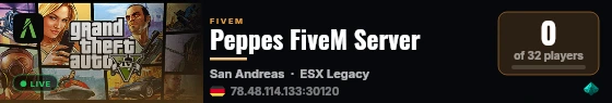 Peppes FiveM Server live status badge