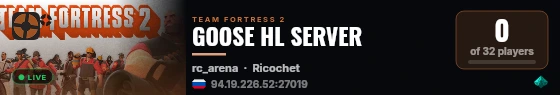 GOOSE HL SERVER live status badge