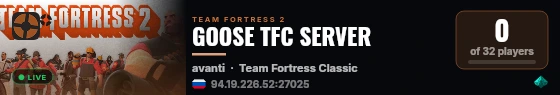 GOOSE TFC SERVER live status badge