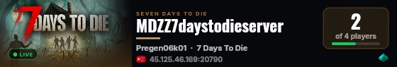 MDZZ7daystodieserver live status badge