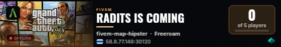 RADITS IS COMING live status badge