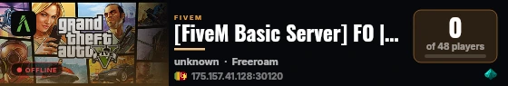 [FiveM Basic Server] FO | SL RolePlay live status badge