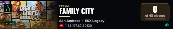 FAMILY CITY live status badge