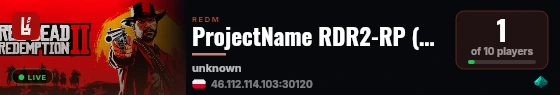 ProjectName RDR2-RP (Dev) live status badge