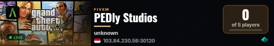 PEDly Studios live status badge