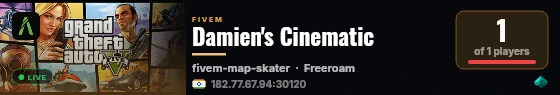 Damien's Cinematic live status badge