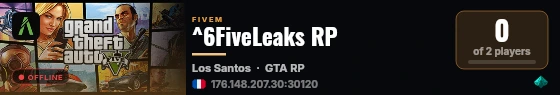 ^6FiveLeaks RP live status badge