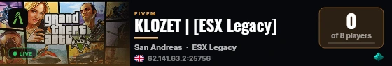 KLOZET | [ESX Legacy] live status badge