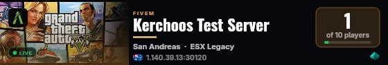 Kerchoos Test Server live status badge