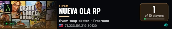 NUEVA OLA RP live status badge