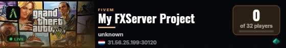 My FXServer Project live status badge