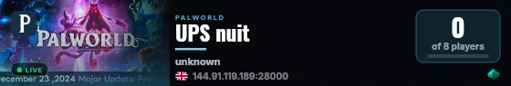 UPS nuit live status badge