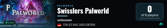 Swisslers Palworld live status badge