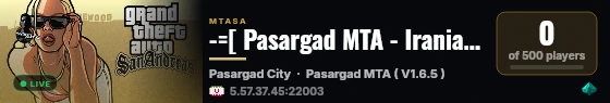 -=[ Pasargad MTA - Iranian RP/RPG Server ]=- live status badge