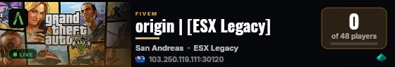 origin | [ESX Legacy] live status badge