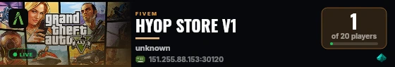 HYOP STORE V1 live status badge