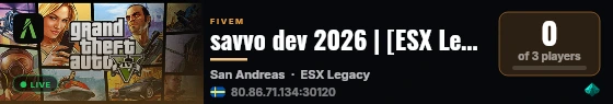 savvo dev 2026 | [ESX Legacy] live status badge