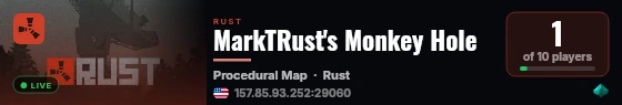 A Shockbyte Rust Server live status badge