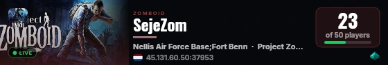 SejeZom live status badge