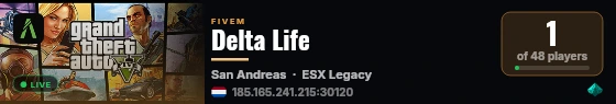 Delta Life live status badge