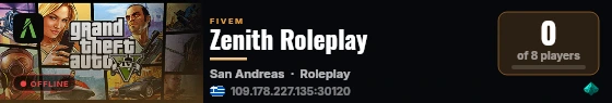 Zenith Roleplay live status badge