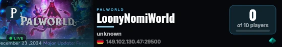 LoonyNomiWorld live status badge