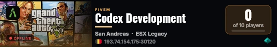 Codex Development live status badge