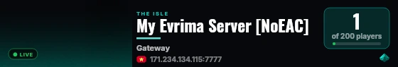 My Evrima Server [NoEAC] live status badge