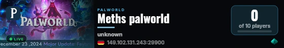 Meths palworld live status badge