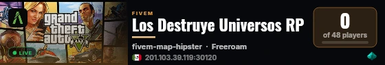 Los Destruye Universos RP live status badge