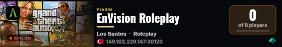 EnVision Roleplay live status badge