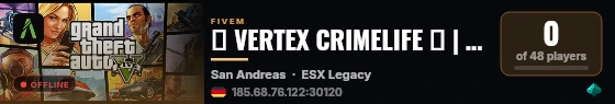 🖤 VERTEX CRIMELIFE 🖤 | ONLY PISTOL | HIGH PERFORMANCE live status badge