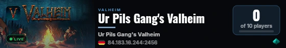 Ur Pils Gang's Valheim live status badge