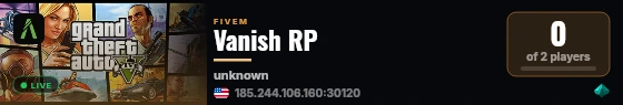 Vanish RP live status badge