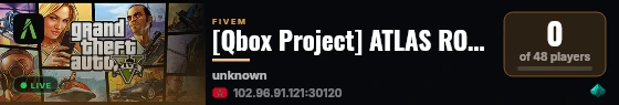 [Qbox Project] ATLAS ROLEPLAY live status badge