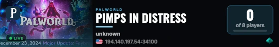 PIMPS IN DISTRESS live status badge