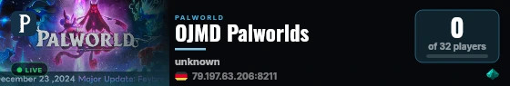 OJMD Palworlds live status badge