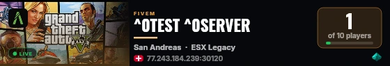 ^0TEST ^0SERVER live status badge