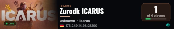 Zurodk ICARUS live status badge