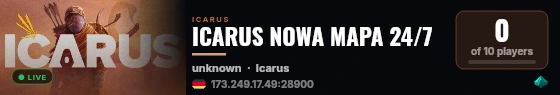 ICARUS NOWA MAPA 24/7 live status badge
