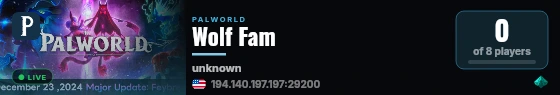 Wolf Fam live status badge