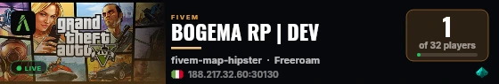 BOGEMA RP | DEV live status badge