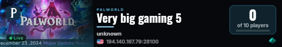Very big gaming 5 live status badge