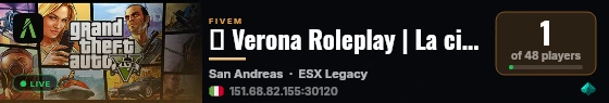 🏛️ Verona Roleplay | La città prende vita live status badge
